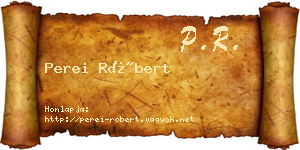 Perei Róbert névjegykártya